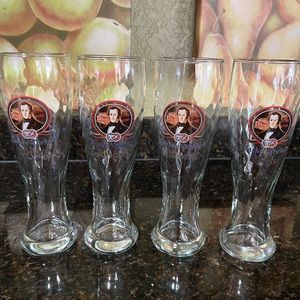 🍺 4 New Hacker-Pschorr Weisse Hacker Pschorr Beer Glass .5 Liter 9.5in Tall🍺